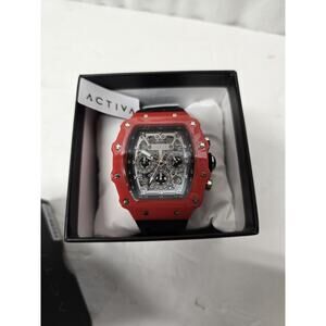 New Activa X Invicta 44.3mm Black & Red Men's Watch Skeleton Dial ACW2305-020